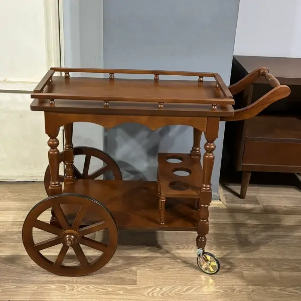 Ahşap servis arabaları tekerlekli mutfak servis arabası ve sunum arabası modelleri